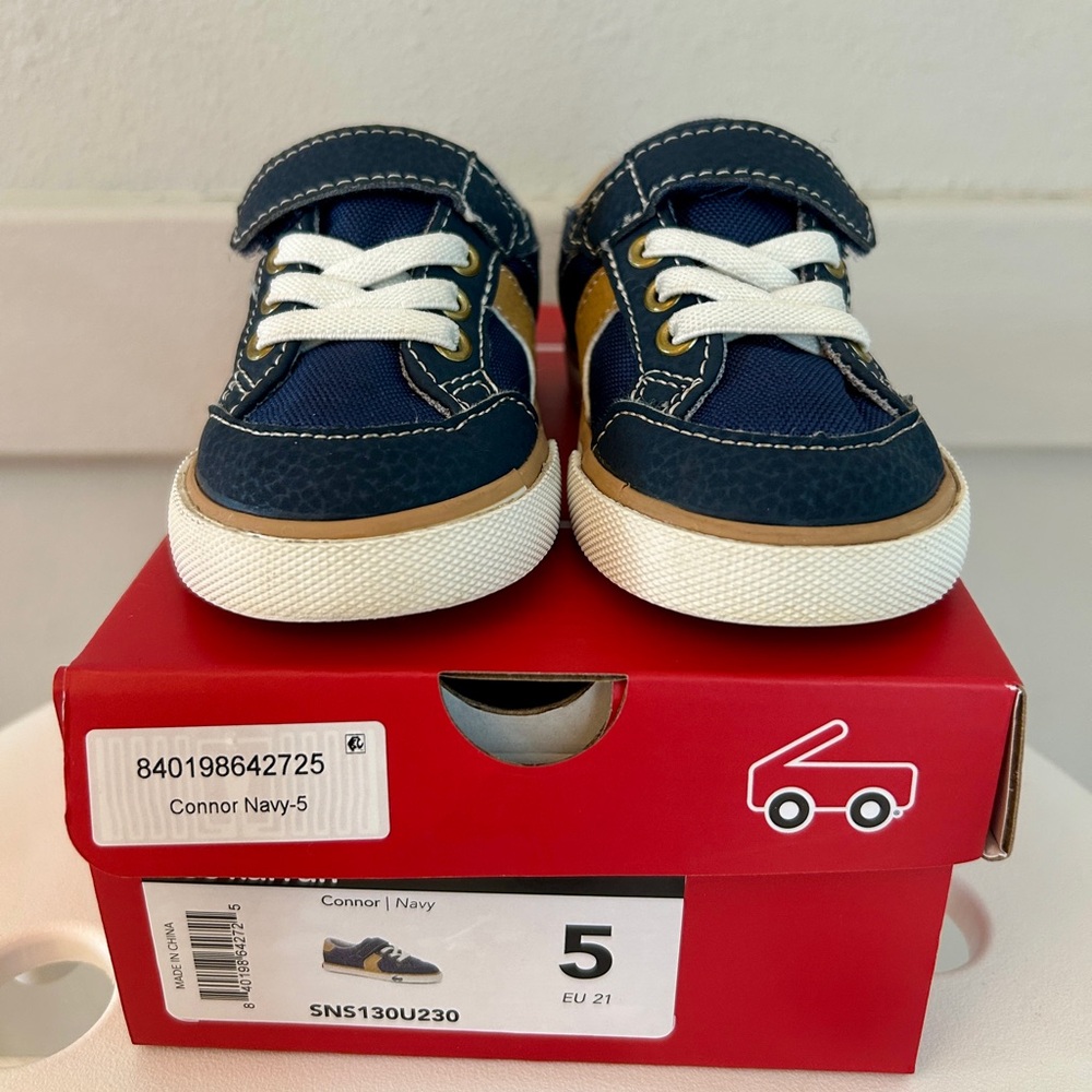 See Kai Run Toddler Connor Navy Shoes, Size 5